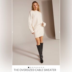 Favorite Daughter Oversized Cable Knit Sweater Ivory XS